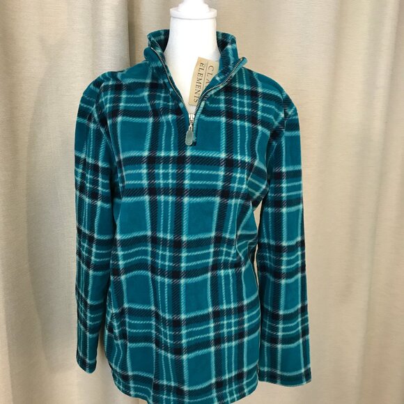 Fleece Pullover in Green and Black Plaid - Brand New with Tags! - Picture 3 of 4